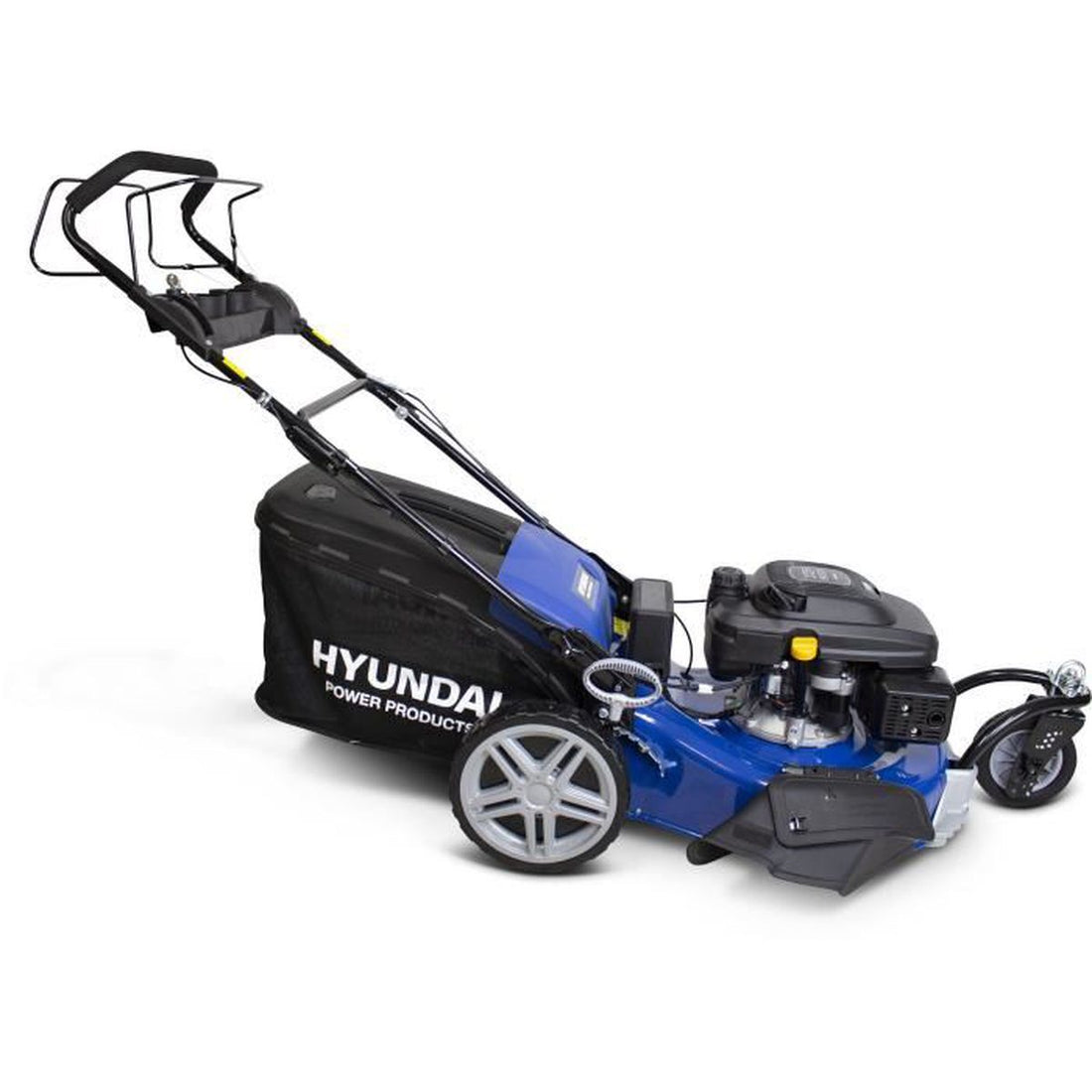 HYUNDAI Rasenmäher mit Elektroantrieb - 56 cm - 3 Räder - 196 CC - Elektrostart Mulching